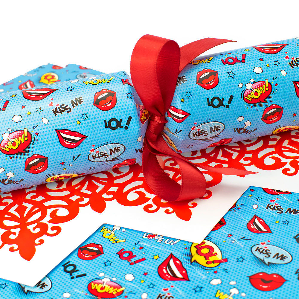 6 Pop Art Kiss Crackers - Make & Fill Your Own Kit
