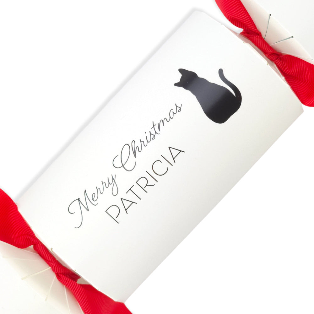 Personalised Cat Silhouette Crackers Craft Kit | Add Your Own Names | Minimum 4