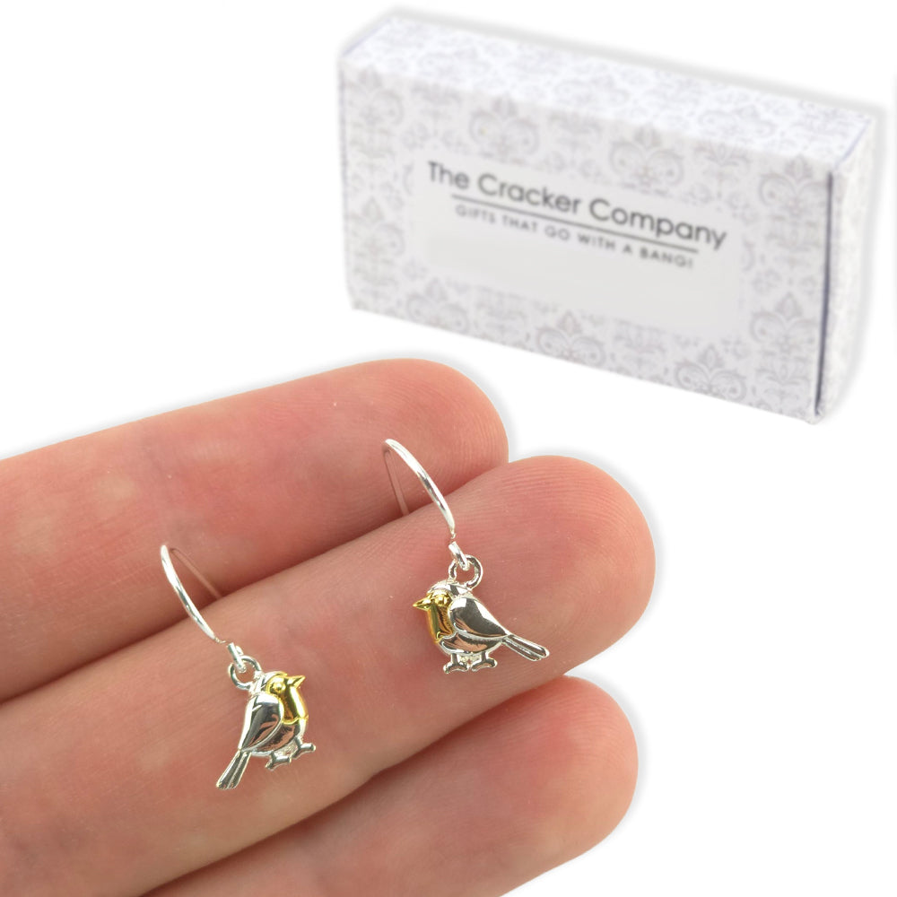 Robin Drop Earrings | Sterling Silver/Gold Plated | Mini Gift | Cracker Filler