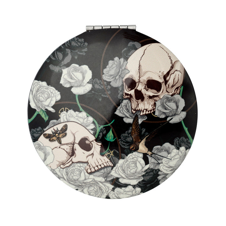 Skulls and Roses Compact Mirror | Gothic | Mini Letterbox Gift