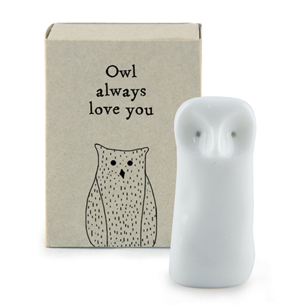Owl Always Love You | Ceramic Owl in a Matchbox | Cracker Filler | Mini Gift