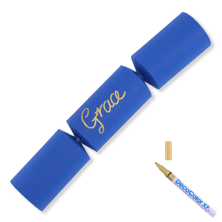 Royal Blue | 12 Personalise Your Own Crackers | Make &amp; Fill Your Own | With Pen