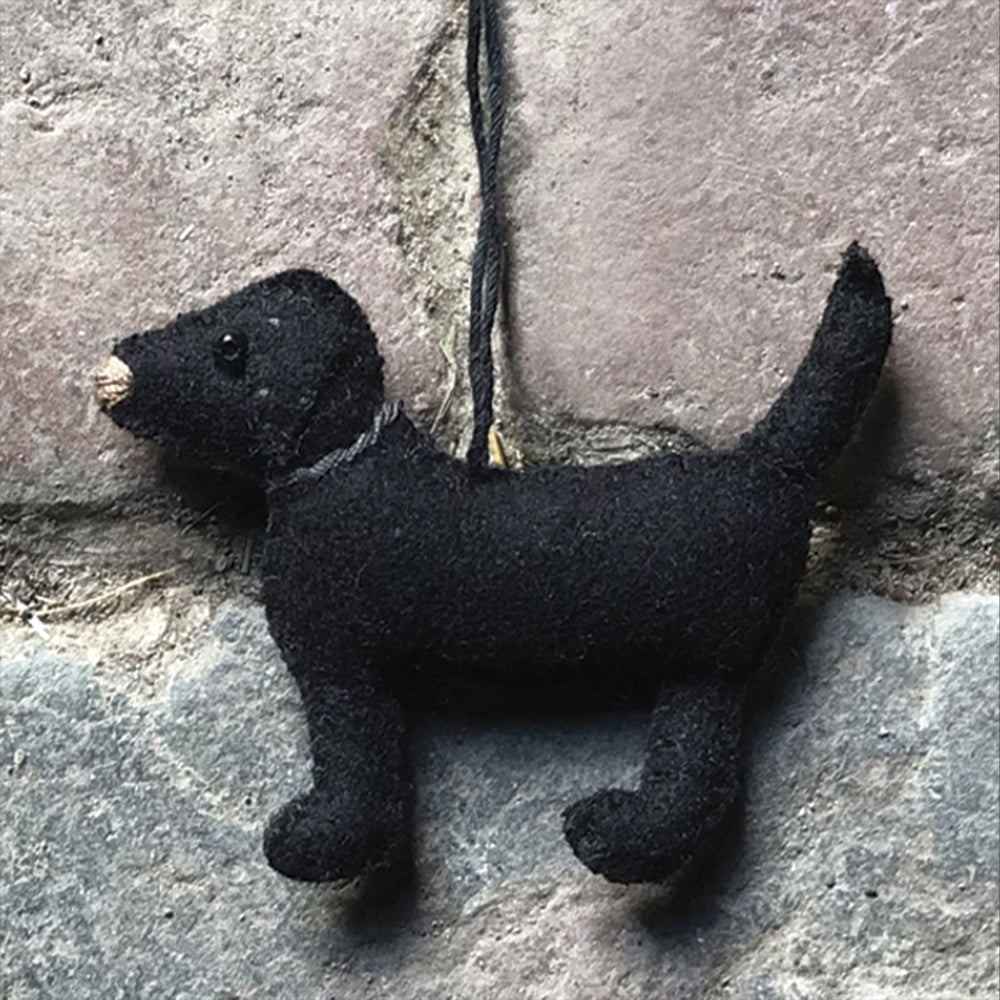 Little Felt Black Labrador Puppy Dog Ornament | Little Gift | Cracker Filler