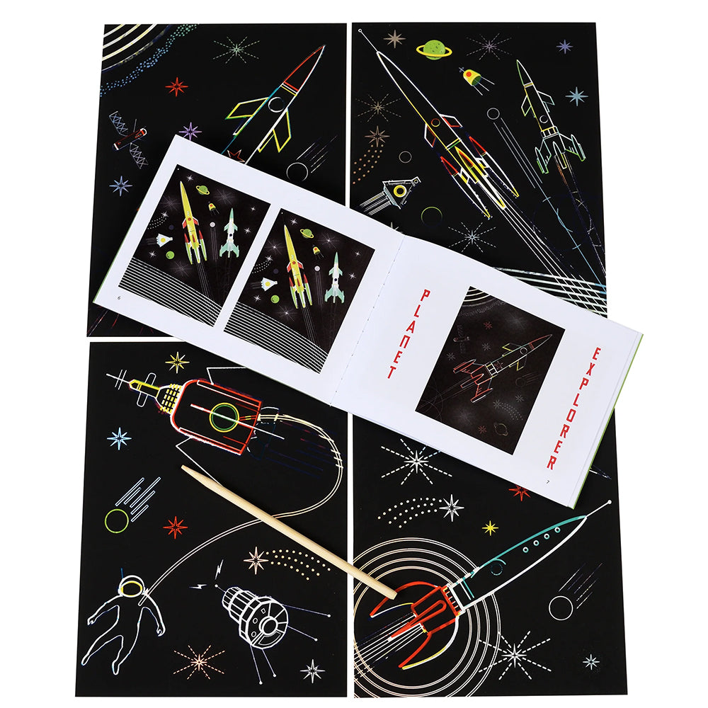 Space Age Scratch Art | Craft Kit for Kids | Little Gift