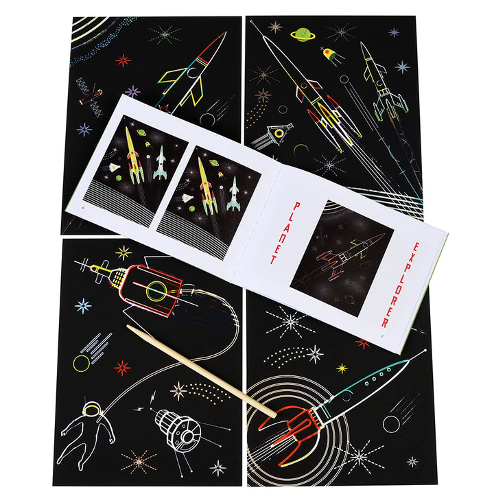 Space Age Scratch Art | Craft Kit for Kids | Little Gift