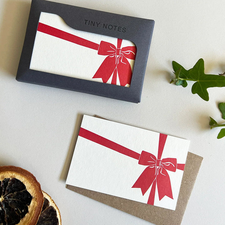 Christmas Bow | Set of 10 Tiny Notecards &amp; Envelopes | Little Gift