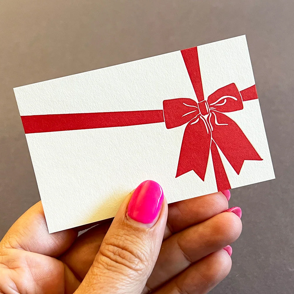 Christmas Bow | Set of 10 Tiny Notecards &amp; Envelopes | Little Gift