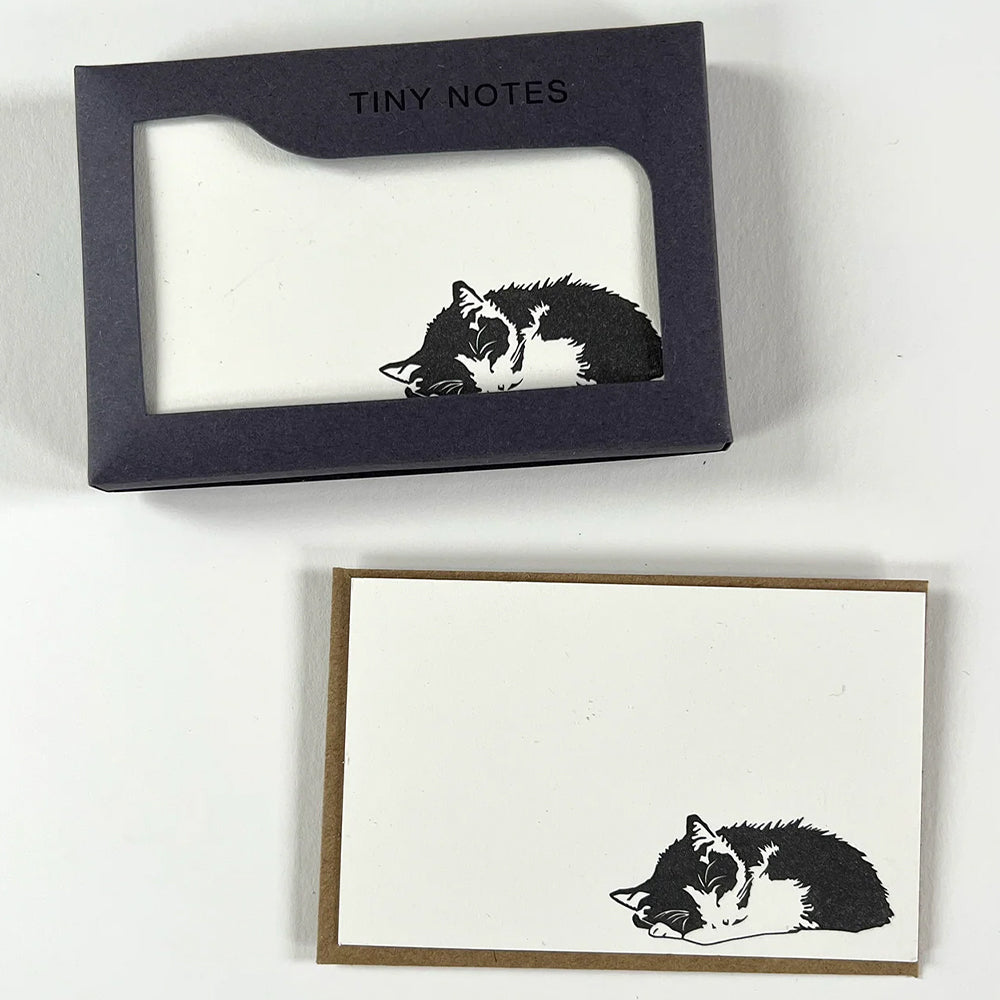 Sleepy Cat | Set of 10 Tiny Notecards &amp; Envelopes | Little Gift