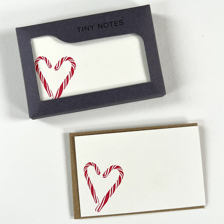 Candy Cane Heart | Set of 10 Tiny Notecards &amp; Envelopes | Little Gift
