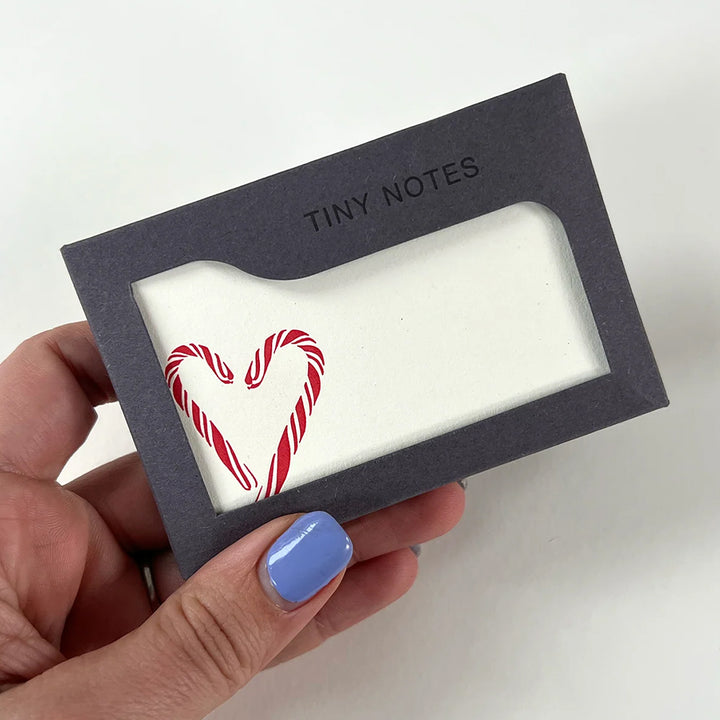 Candy Cane Heart | Set of 10 Tiny Notecards &amp; Envelopes | Little Gift