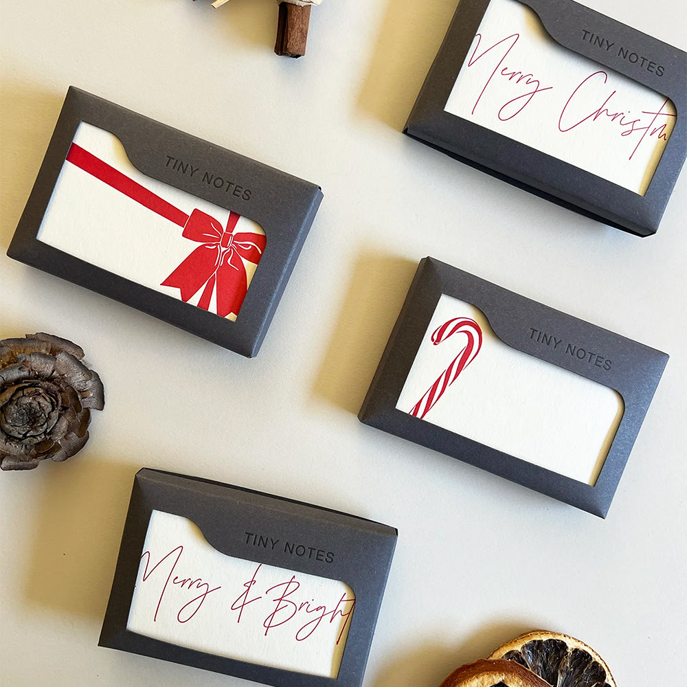 Candy Cane Heart | Set of 10 Tiny Notecards &amp; Envelopes | Little Gift