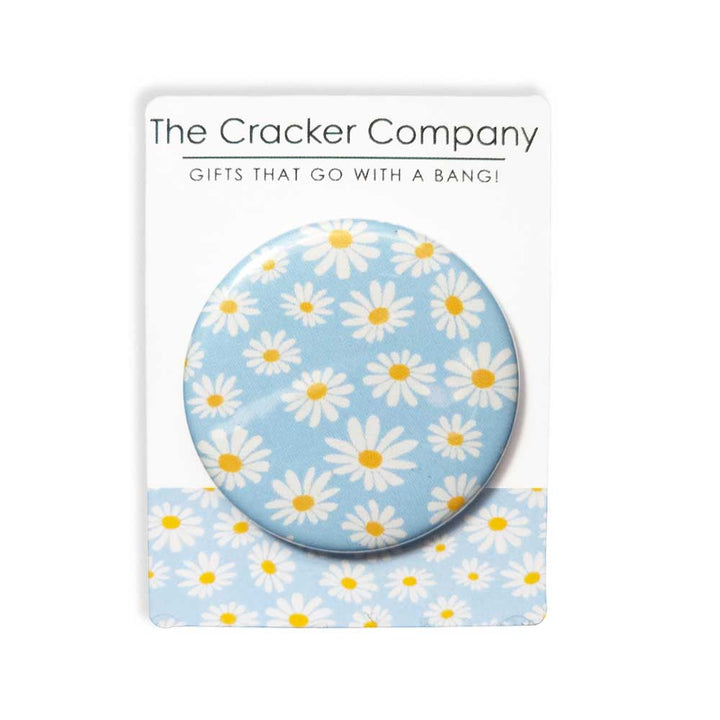 Daisy on a Blue Background | 38mm Button Pin Badge | Little Gift | Cracker Filler