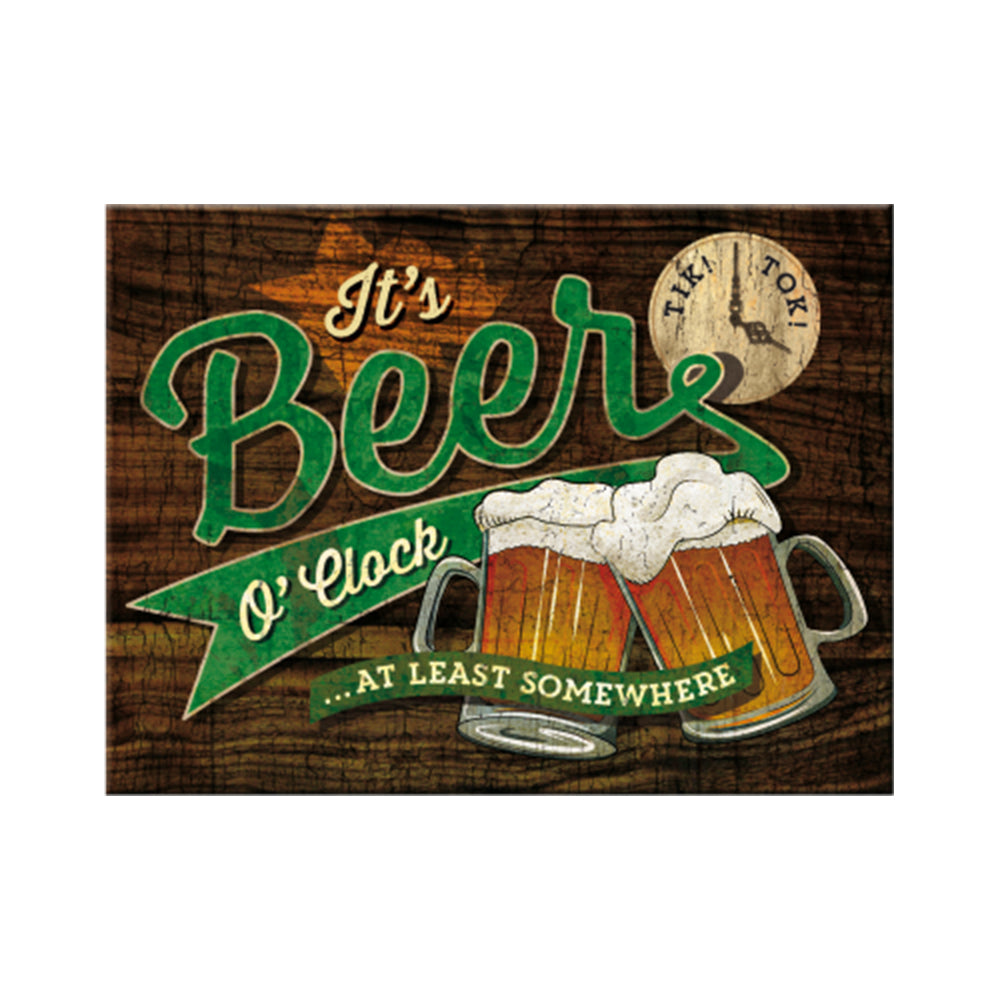It's Beer O'clock | Tin Magnet | Little Gift | Cracker Filler