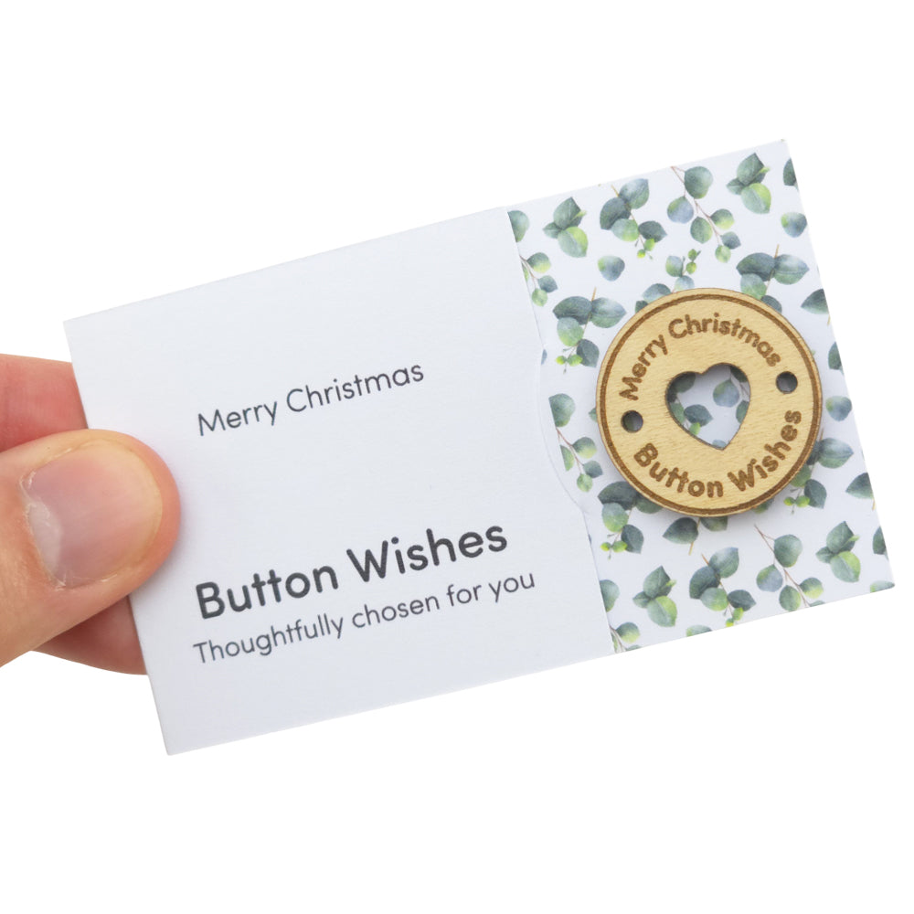 Watercolour Eucalyptus | Button Wishes | Merry Christmas | Cracker Filler