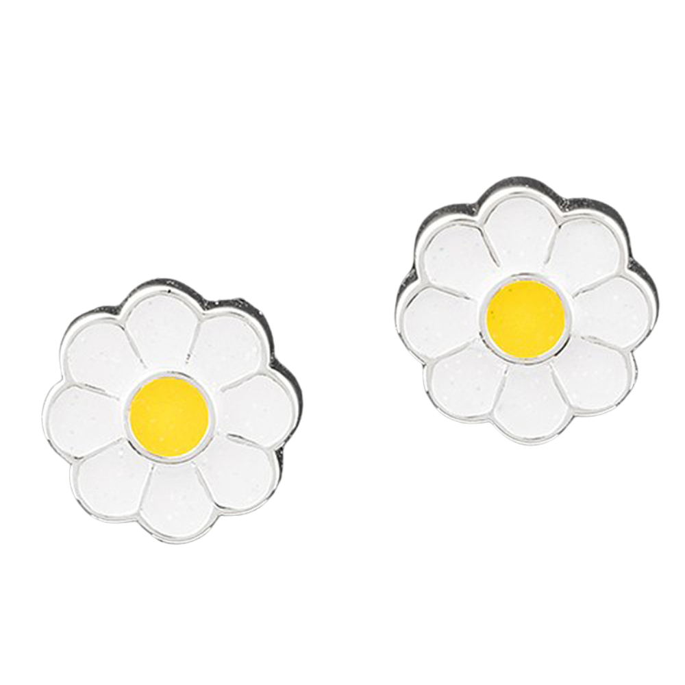 White Daisy Stud Earrings for Girls | Boxed Jewellery Gift