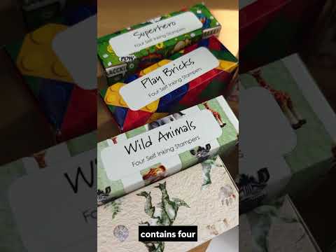 Dinosaur | 4 Self Inking Stampers for Kids | Cracker Filler | Party Bag Gift