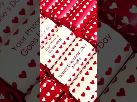 Add Your Own Wording | Personalised Valentines Cracker Craft Kit | Polka Hearts | Single