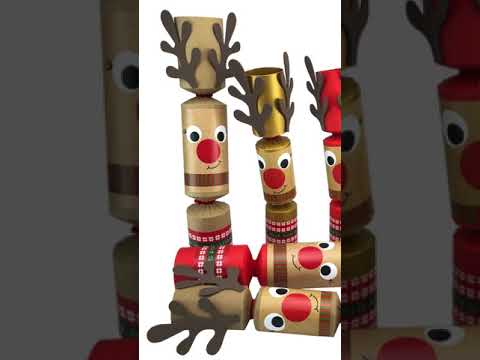 Standy Uppy Rudolph | Christmas Cracker Craft Kit | Makes 6 | Pipecleaner Antlers