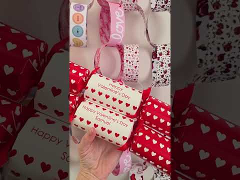 Add Your Own Wording | Personalised Valentines Cracker Craft Kit | Polka Hearts | Single
