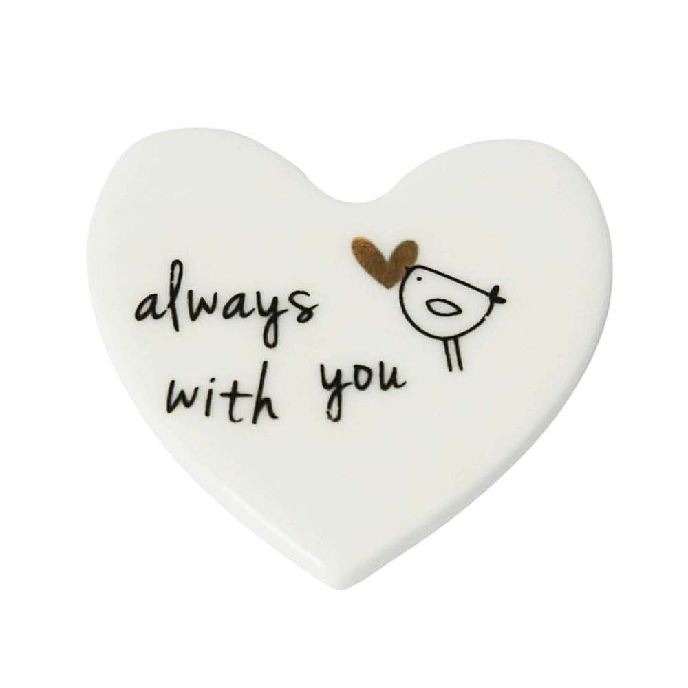 Always With You | Mini Porcelain Heart Token | Little Gift | Cracker Filler