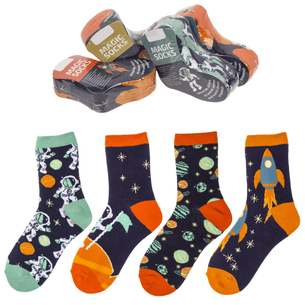 Kids Magic Space Socks | 1 Pair | UK Shoe 5 to 2 | Cracker Filler Gift