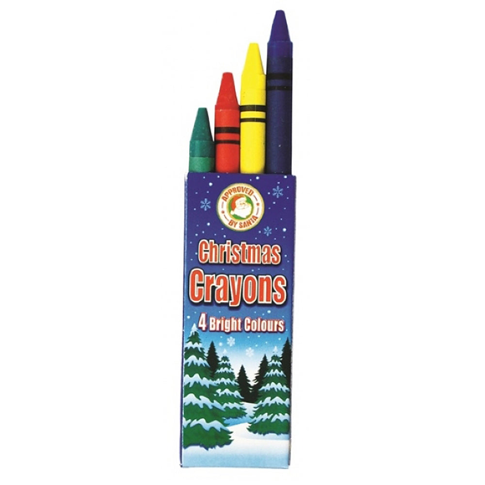 Christmas Design | Pack of 4 Wax Crayons | Little Gift | Cracker Filler