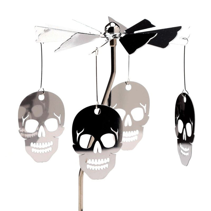 Gothic Skull | Rotating Carousel Spinning Tea Light Holder | Boxed Gift Idea