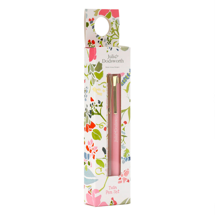 Pretty Pink Floral Pens | Twin Pen Set | Julie Dodsworth | Boxed Gift for Ladies