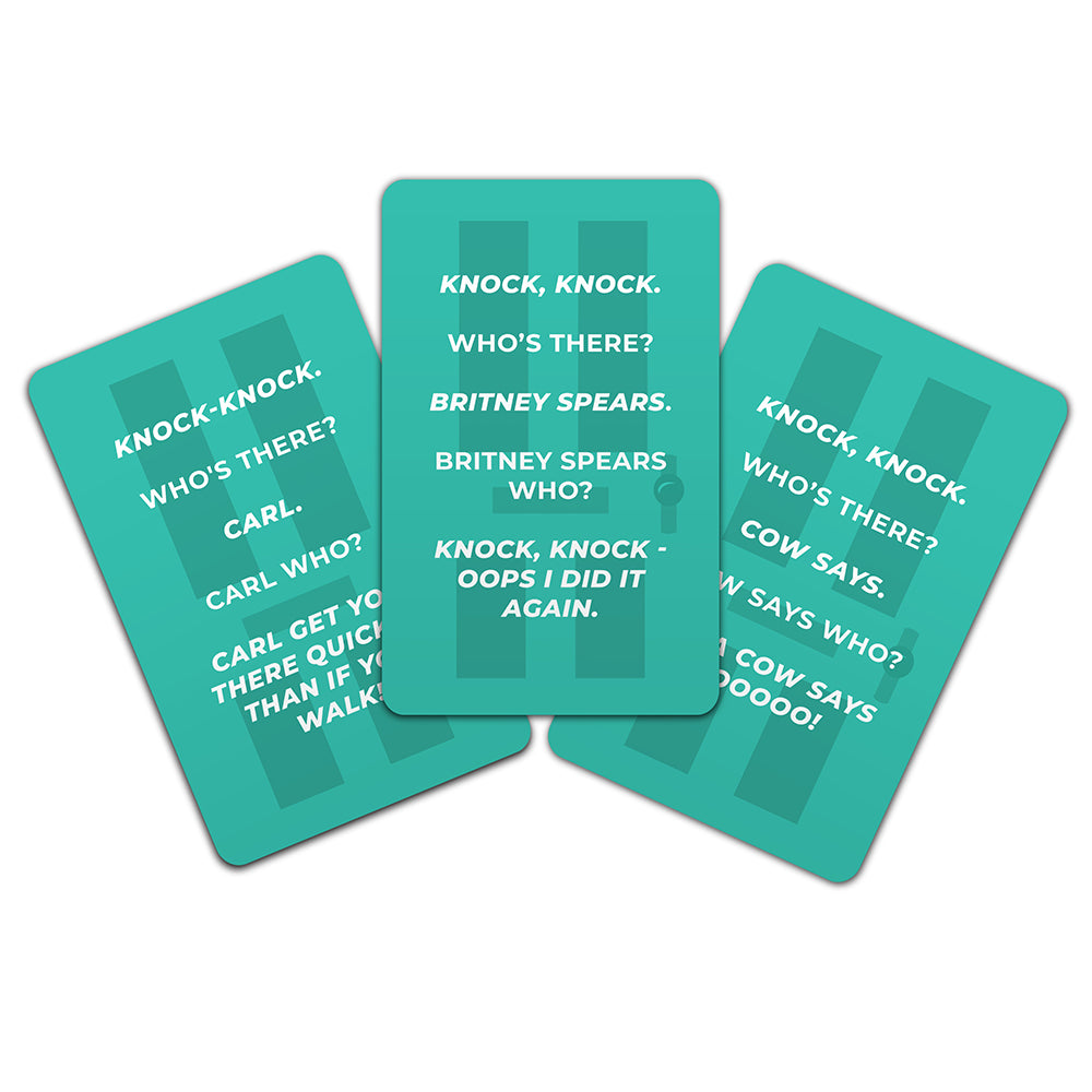 Knock Knock Jokes | Chunky Pack of 100 Joke Cards | Table Game | Gift Idea