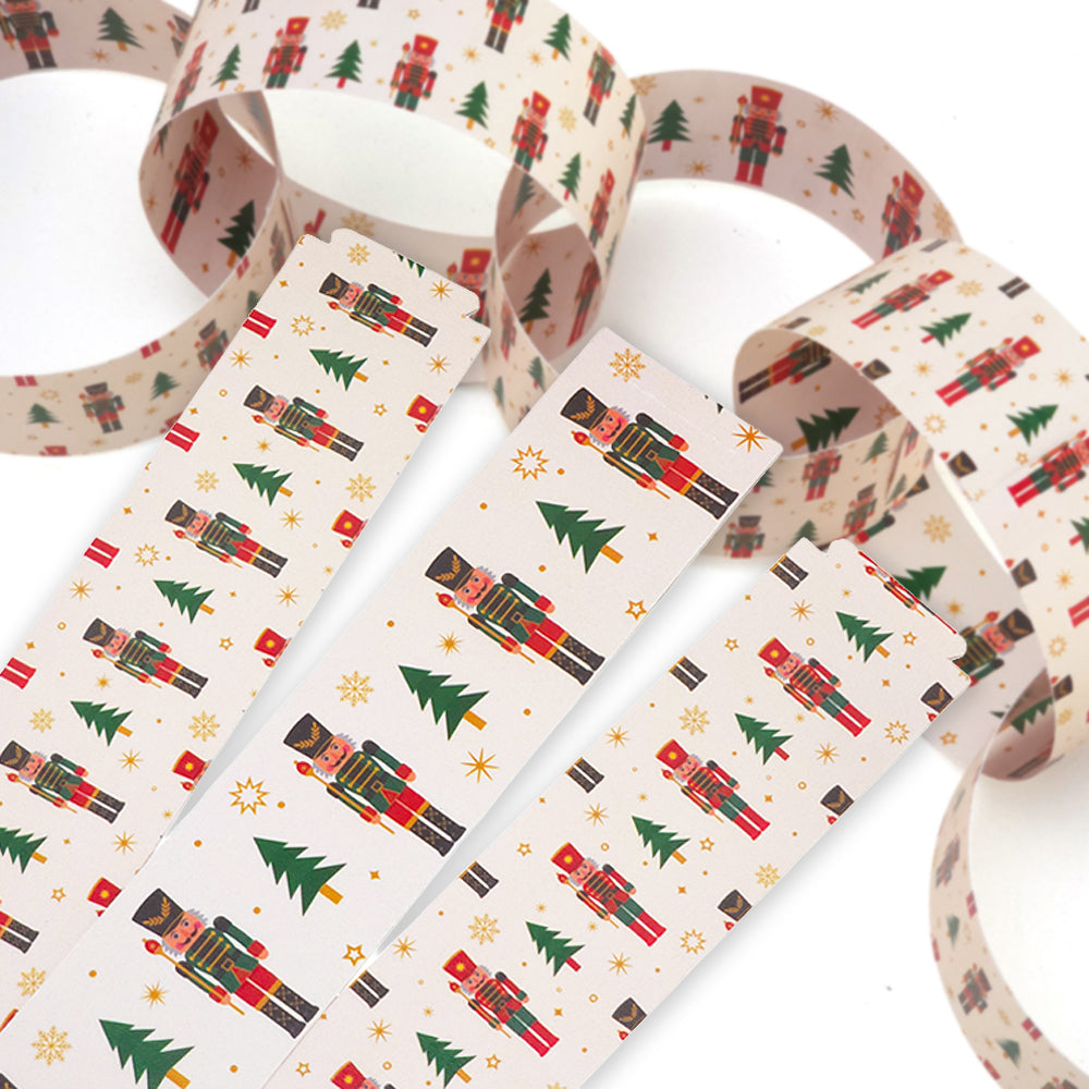 30 Reusable Christmas Paper Chains | Nutcracker | No Glue Needed | 2.5m