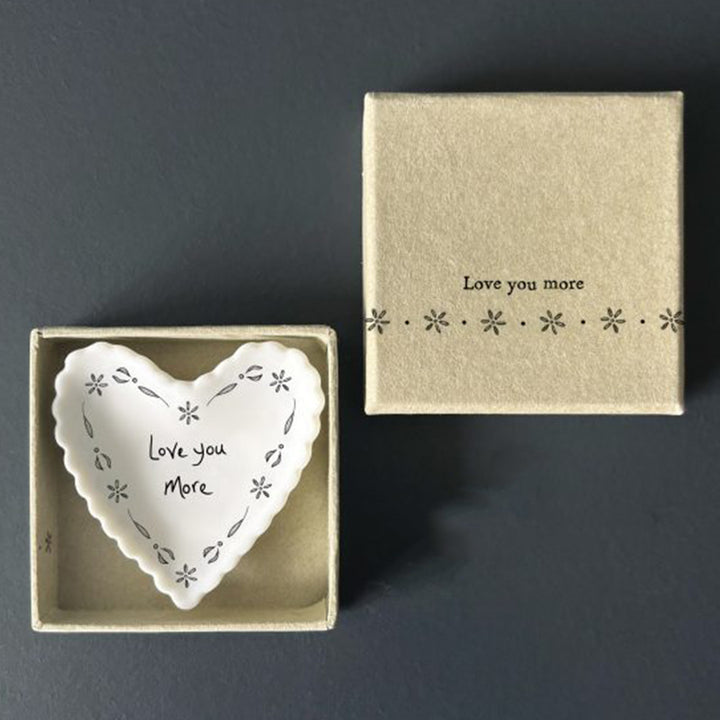 Love You More | Little Scalloped Heart Dish |  Little Gift | Cracker Filler