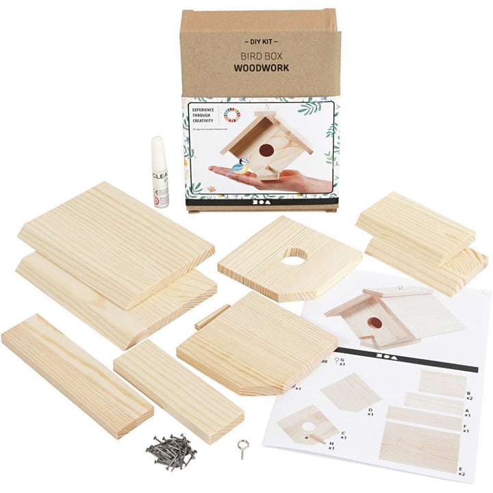 Woodworking Garden Simple DIY Bird Box Craft Kit