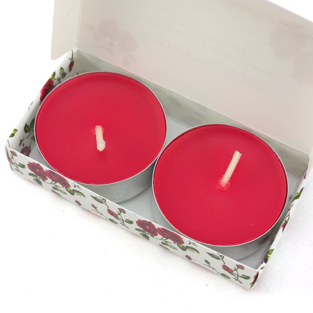 Raspberry & White Lavender Tealight Candles | Romantic Rose | Cracker Filler