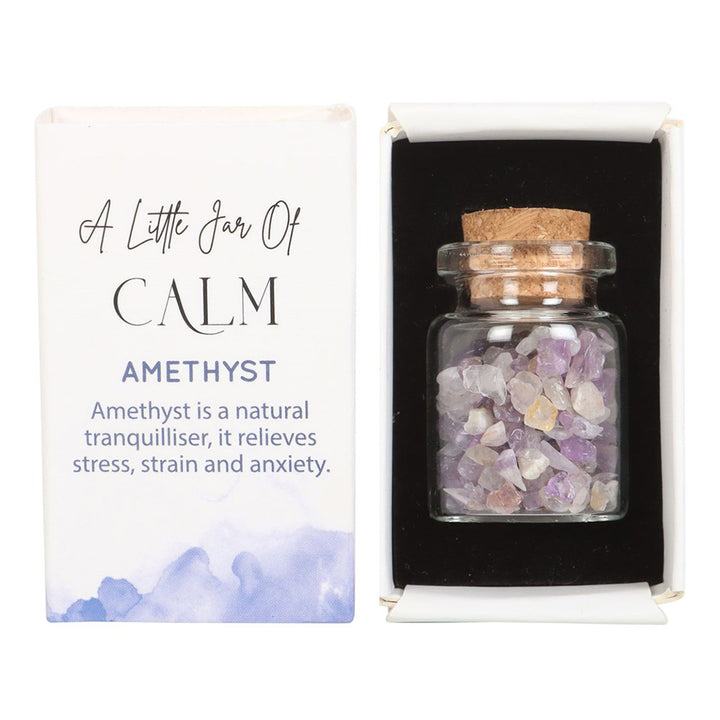 A Little Jar of  Calm | Amethyst Crystals | Matchbox Gift | Cracker Filler