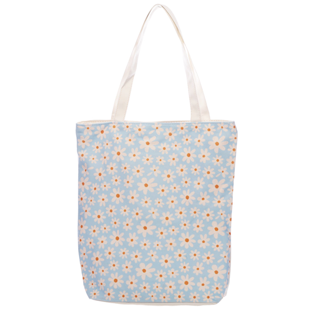 Gorgeous Daisy Print Reusable Zip Up Bag | Cotton | Ladies Gift