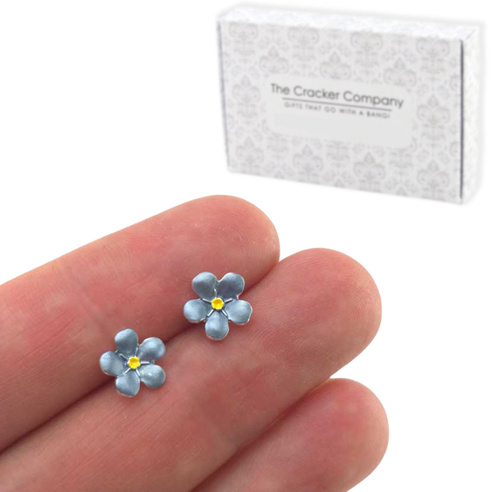Dainty Forget Me Not | Silver Tone Stud Earrings | Little Gift | Cracker Filler