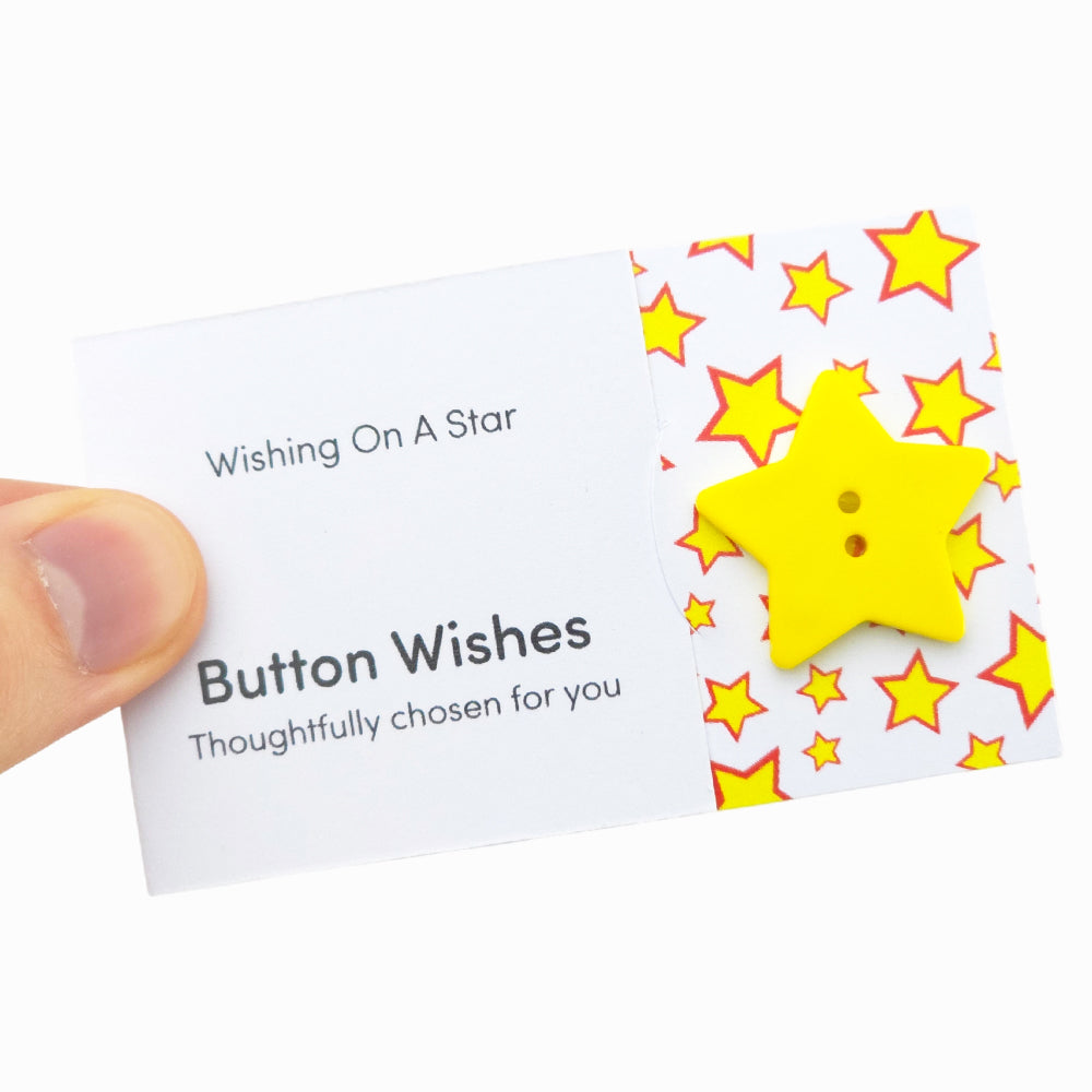 Wishing on a Star | Button Wishes Sew On Token | Little Gift | Cracker Filler