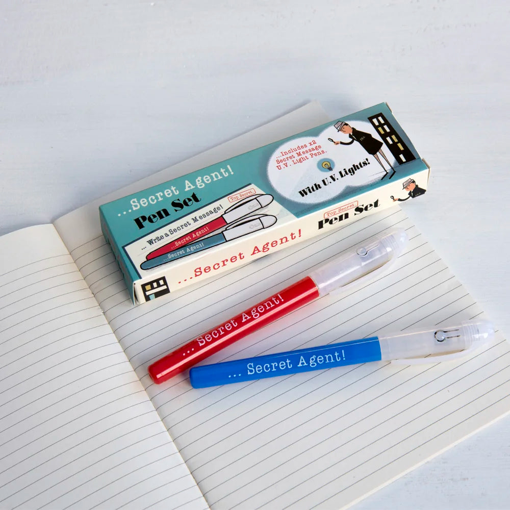 Secret Agent Invisible Ink | Kids Fun UV Light Pen Set | Little Gift
