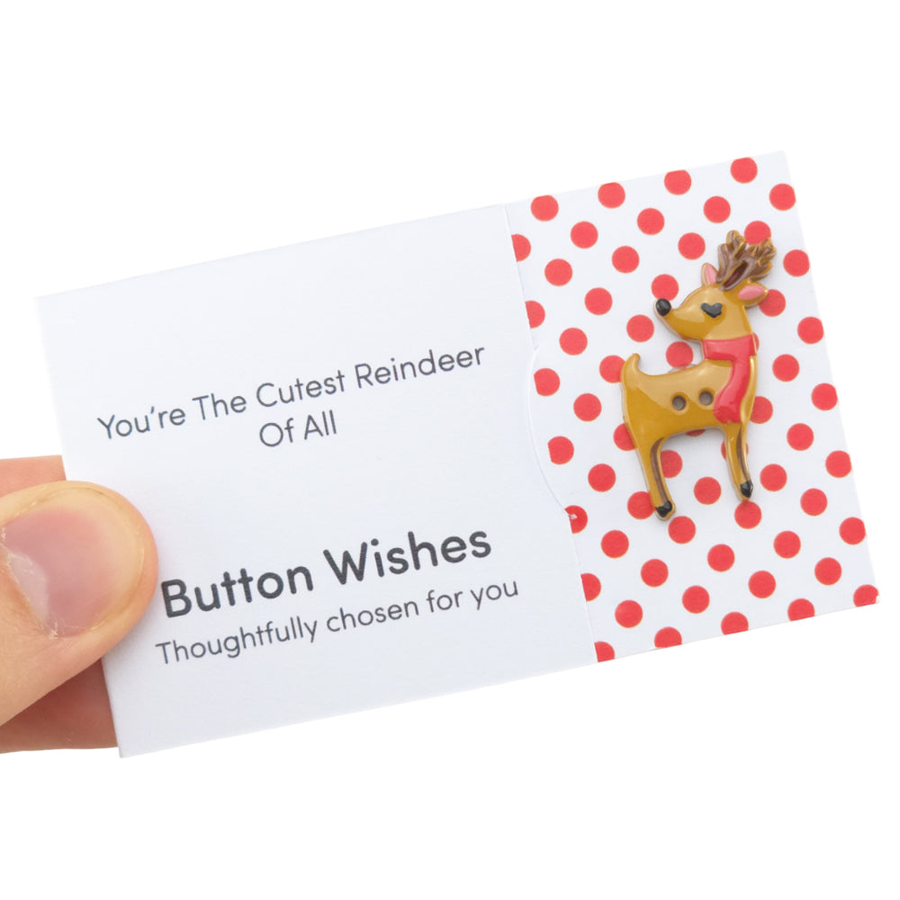 You're The Cutest Reindeer of All | Button Wishes Sew On Token | Cracker Filler