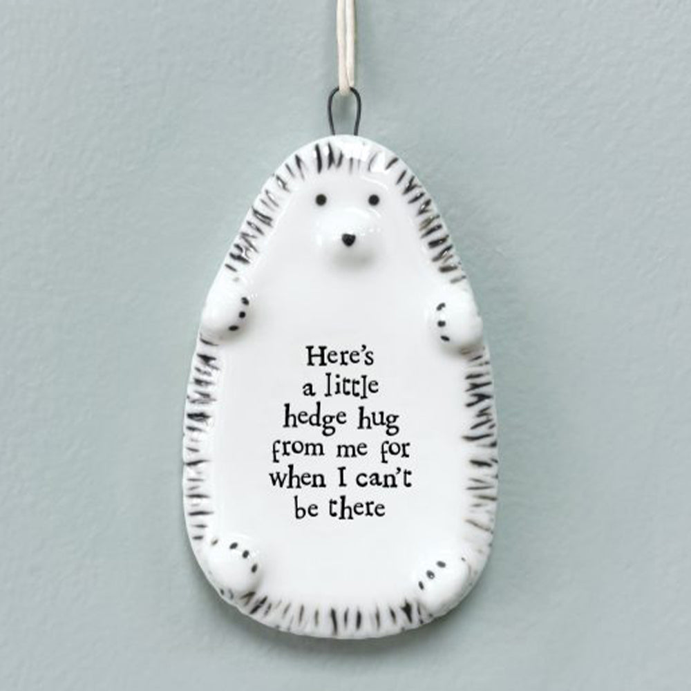 Here's A Little Hedgehug | Porcelain Hedgehog Ornament | Cracker Filler Gift