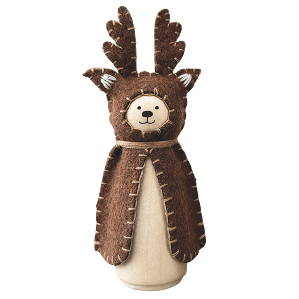 Reindeer | Wood & Felt Freestanding Ornament | Little Gift | Cracker Filler