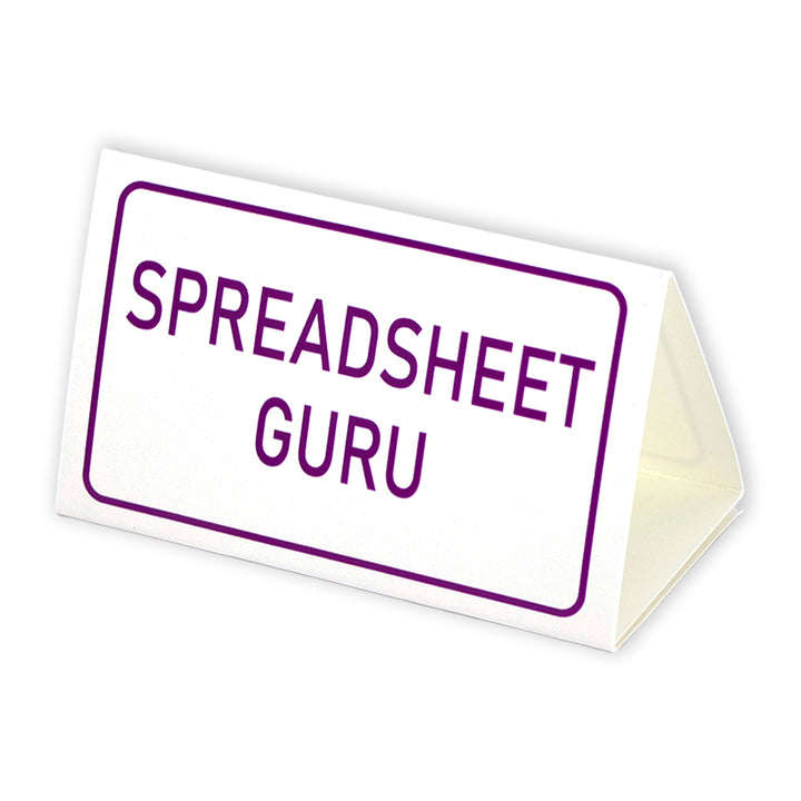 Spreadsheet Guru | Mini Desk Sign | Office Banter | Cracker Filler