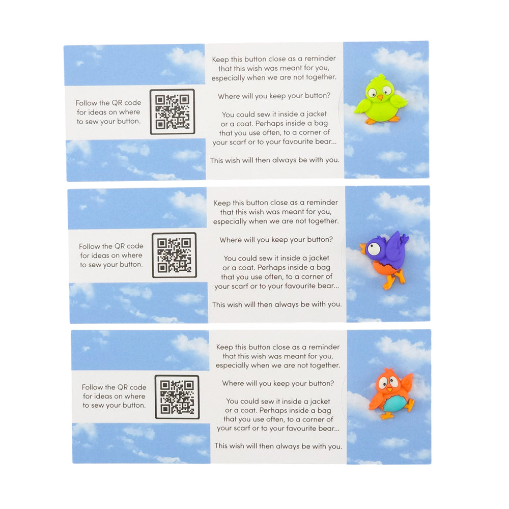 Smile! | Button Wishes Sew On Token | Little Gift | Cracker Filler