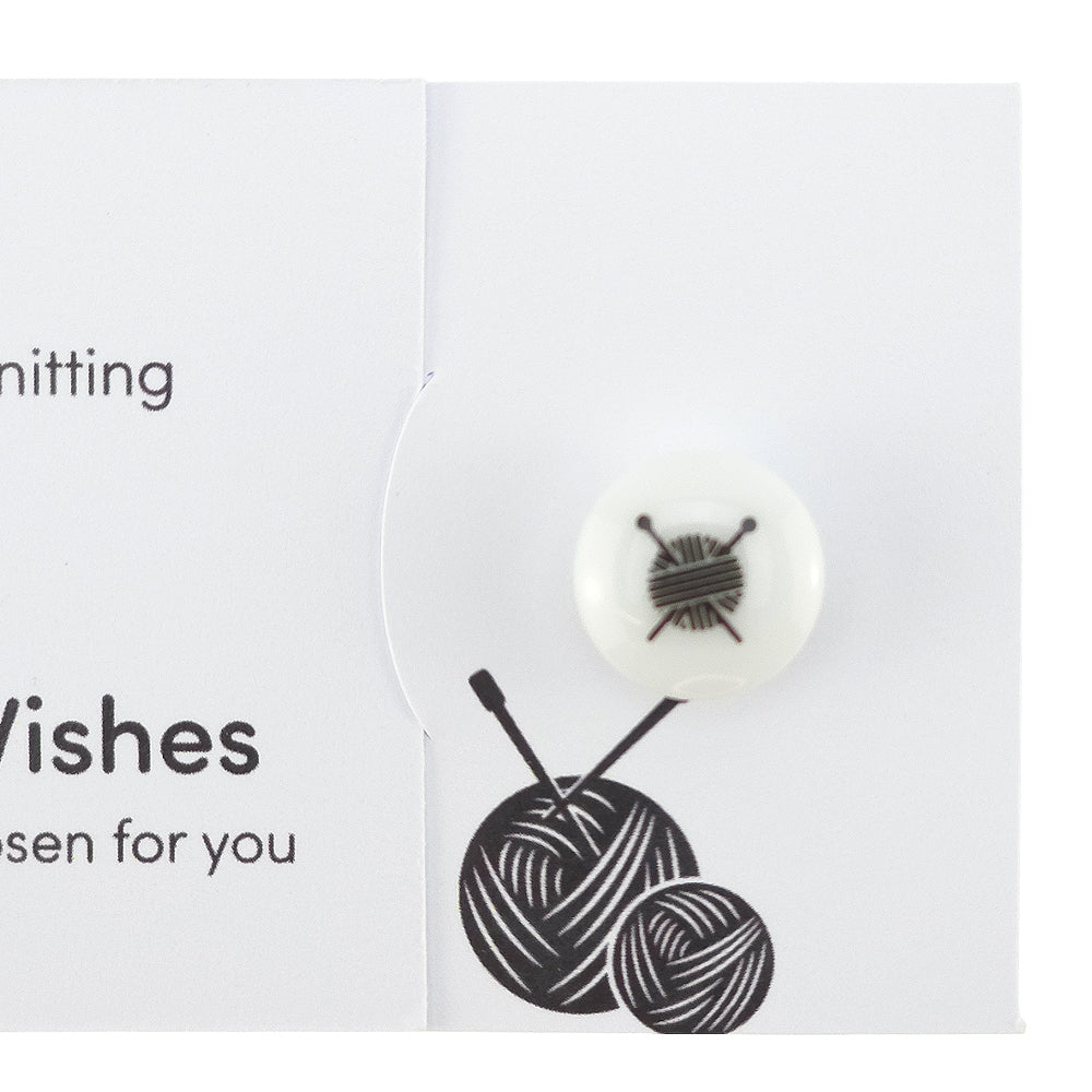I Live for Knitting | Button Wishes Sew On Token | Little Gift | Cracker Filler