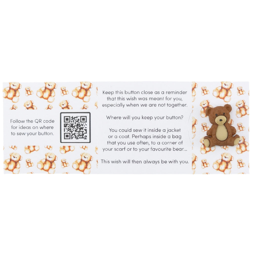 Daddy Bear | Teddy Bear | Button Wishes Sew On Token | Mini Cracker Filler Gift