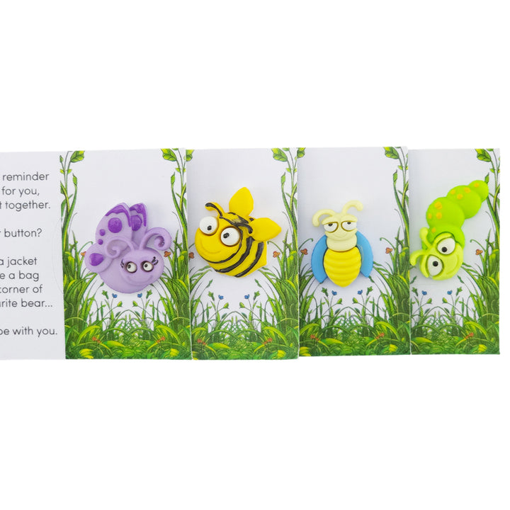 Cute Little Bug | Button Wishes Sew On Token | Little Gift | Cracker Filler