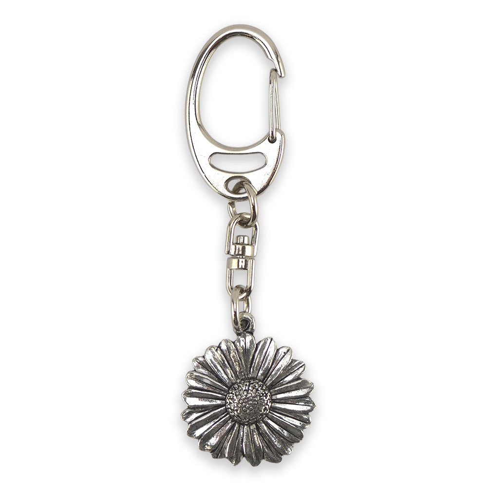 Daisy Head | English Pewter 3D Keyring | Little Gift | Cracker Filler