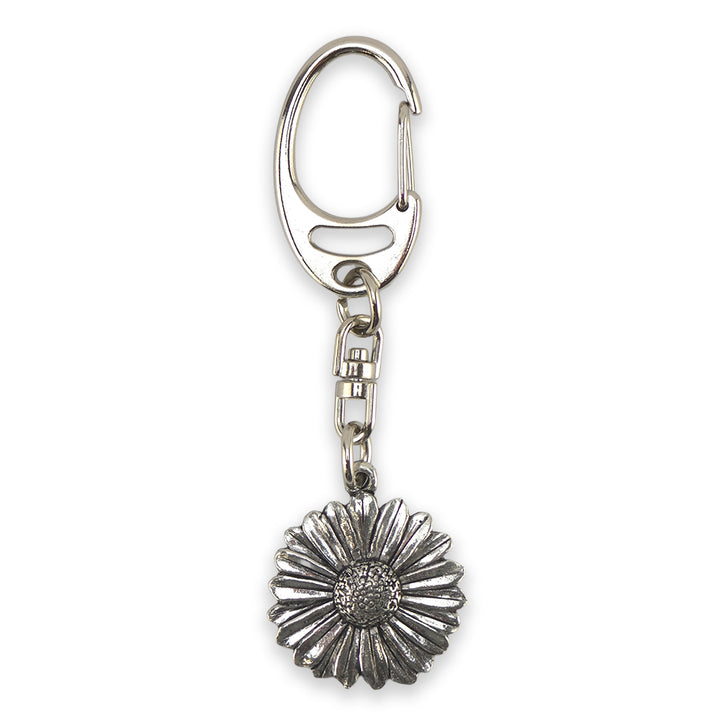 Daisy Head | English Pewter 3D Keyring | Little Gift | Cracker Filler
