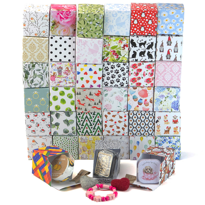 Watercolour Poppy | Mini Gift Box | 5cm Cube | 6 Boxes