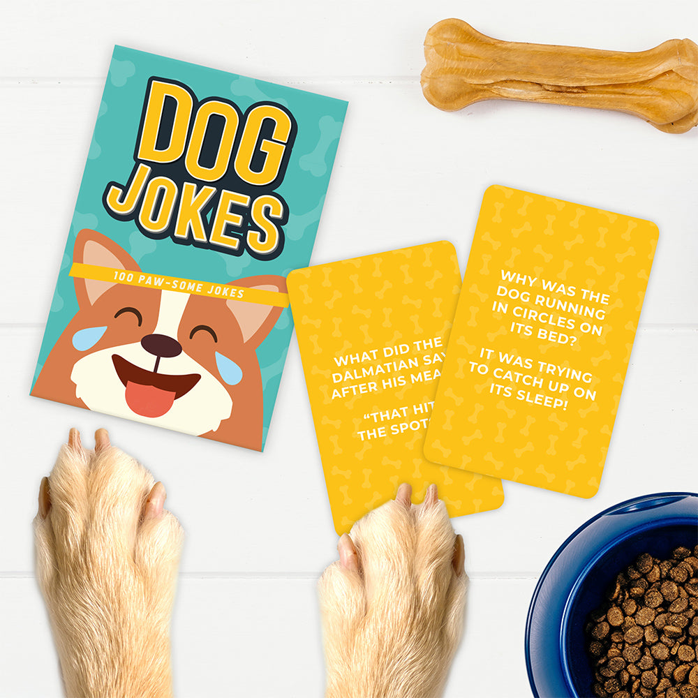 Dog Jokes | Chunky Pack of 100 Joke Cards | Table Game | Gift Idea